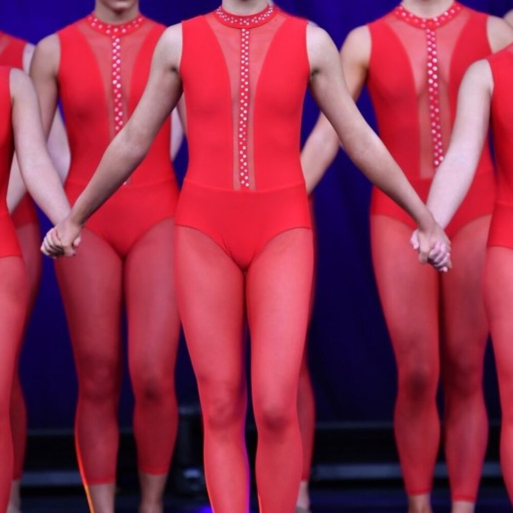 Red Dance Leggings Unitard, AS